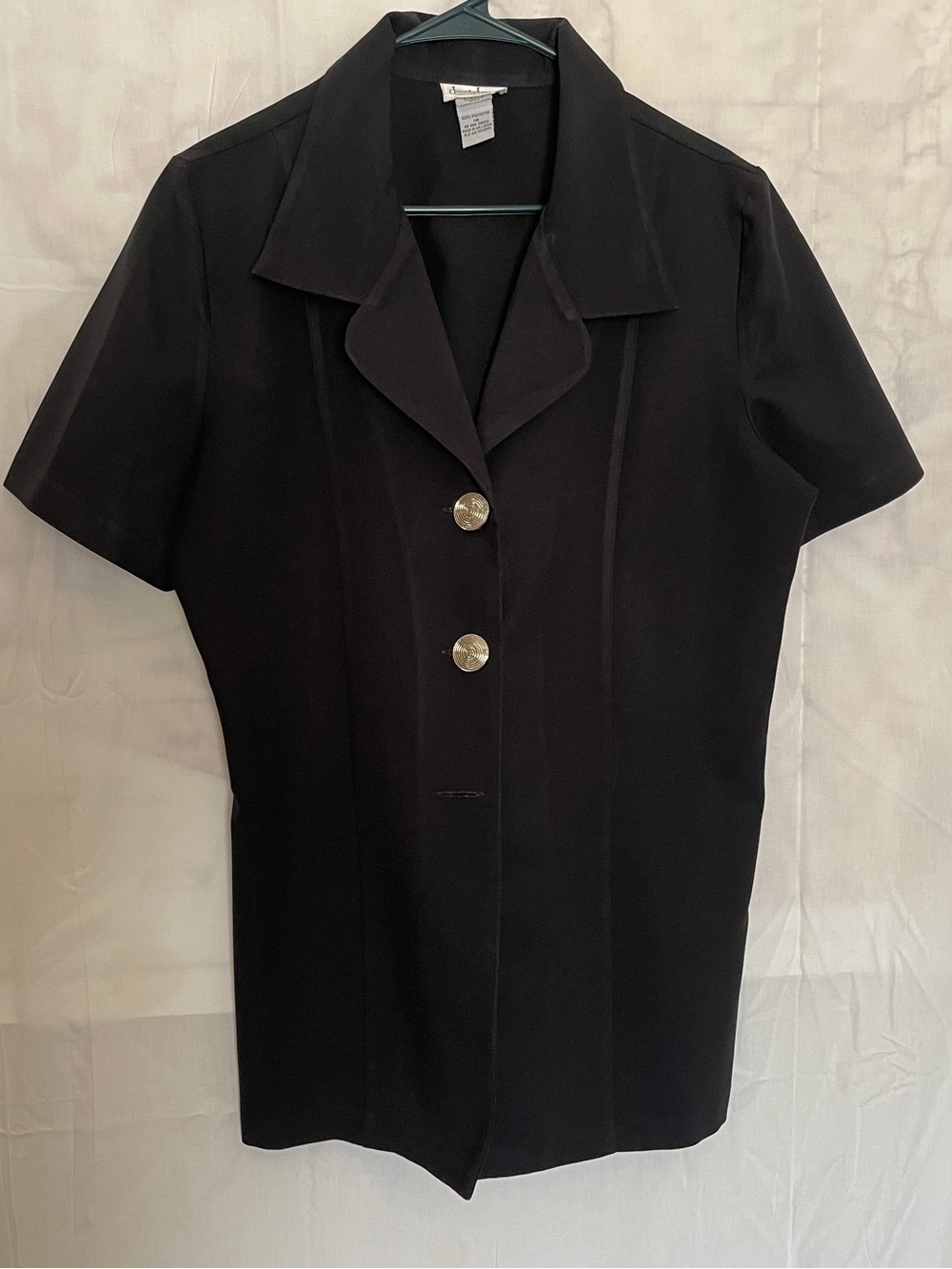 Vintage Jennifer James short-sleeve blazer Button Front Blouse Sz 14